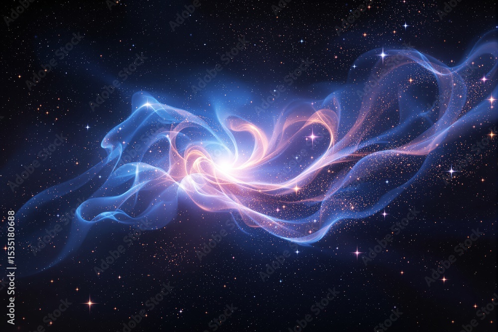 Fototapeta premium Abstract cosmic light swirl in deep space background.
