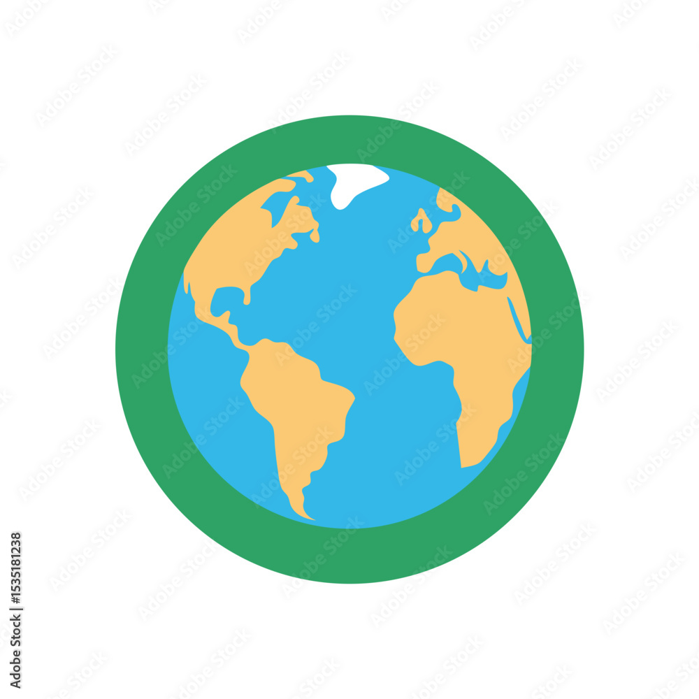 Stylized World Globe Vector Logo Icon in a Circle Stylized World Globe Vector Logo Icon in a Circle
