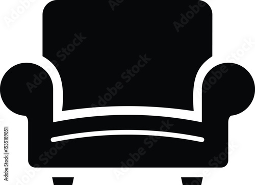 sofa icon. couch or armchair symbol. chair icon isolated on a white background