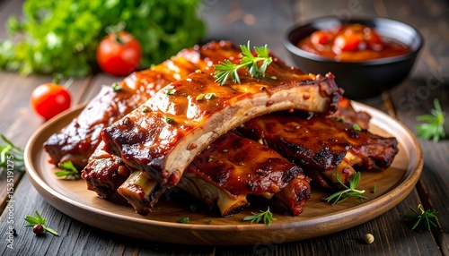 BBQ ribs on a plate