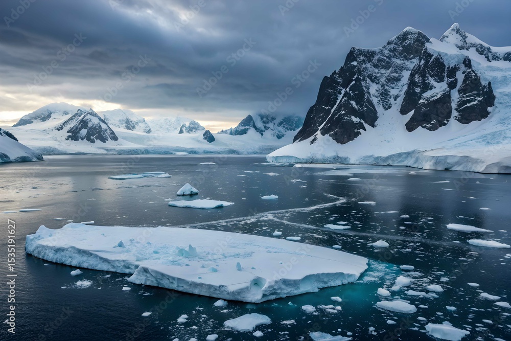 Fototapeta premium Antarctica iceberg scenic travel view