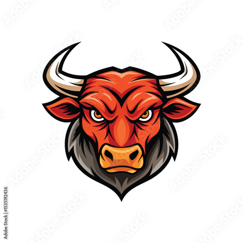 Wallpaper Mural Bull head mascot character on white background Torontodigital.ca