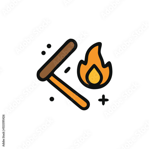 A fire starter being used to ignite a flame.