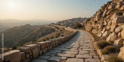  Ancient Stone Road Winding to Holy City