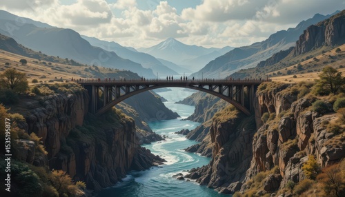 A Sturdy Bronze Bridge Connecting Two Distant Landscapes