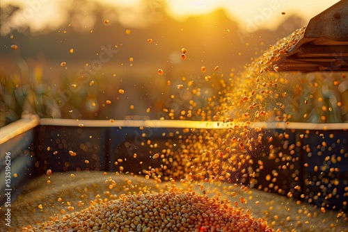 Premium Quality Picture of Unloading Freshly Harvested Crops Into a Trailer