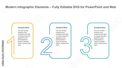 Modern Infographic Elements – Fully Editable SVG for PowerPoint, Web, Illustrator, and most vector-based applications. Ideal for presentations, infographics, and business slide designs.