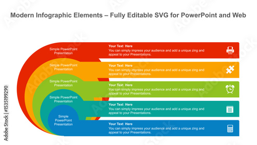 Modern Infographic Elements – Fully Editable SVG for PowerPoint, Web, Illustrator, and most vector-based applications. Ideal for presentations, infographics, and business slide designs.