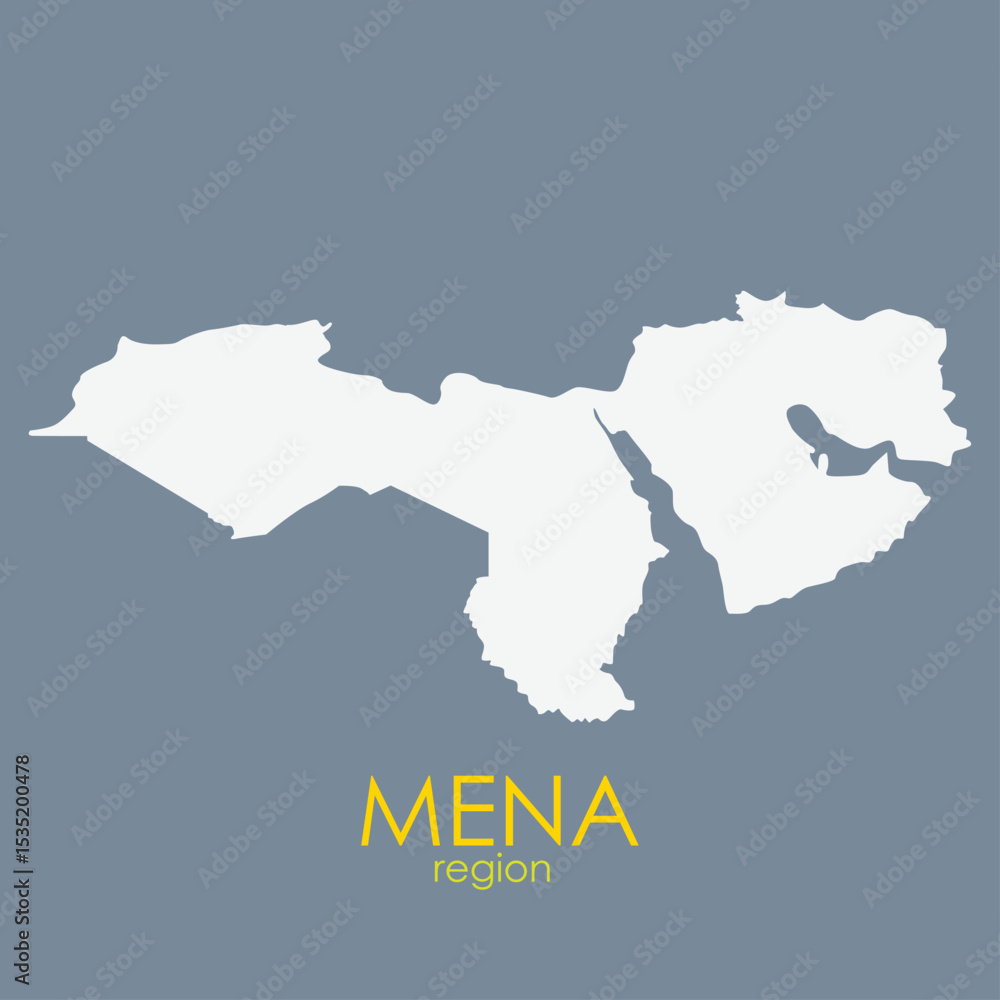 Fototapeta premium Mena Region Map Vector Illustration.eps