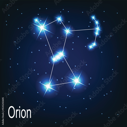 The constellation Orion star in the night sky. Vector illustra.eps