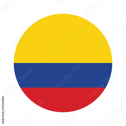 Free Download Round Colombia Flag Icon – Colombia Flag Circular Vector Badge with Standard Colors and National Symbol. Circle Flag Icon of Colombia, Button Badge Icon.
 - GFXLoad