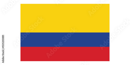 Colombia Flag Icon – Official National Flag of Colombia in Flat Vector Style with Standard Colors and Proportions.
