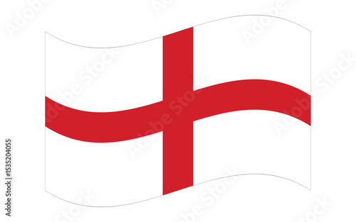 Waving England Flag – National Flag of England in Vector Illustration Style. Flag icon of England.