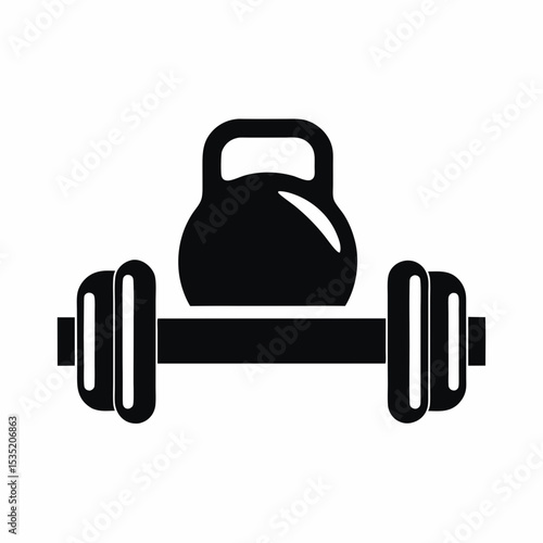 Weight barbell icon vector silhouette illustration isolated on white background