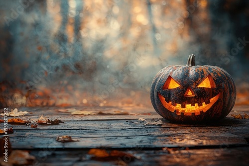 Table background of free space for your decoration and spooky halloween background
