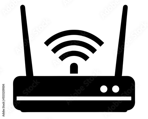 Wifi modem vector silhouette illustration isolated on white background