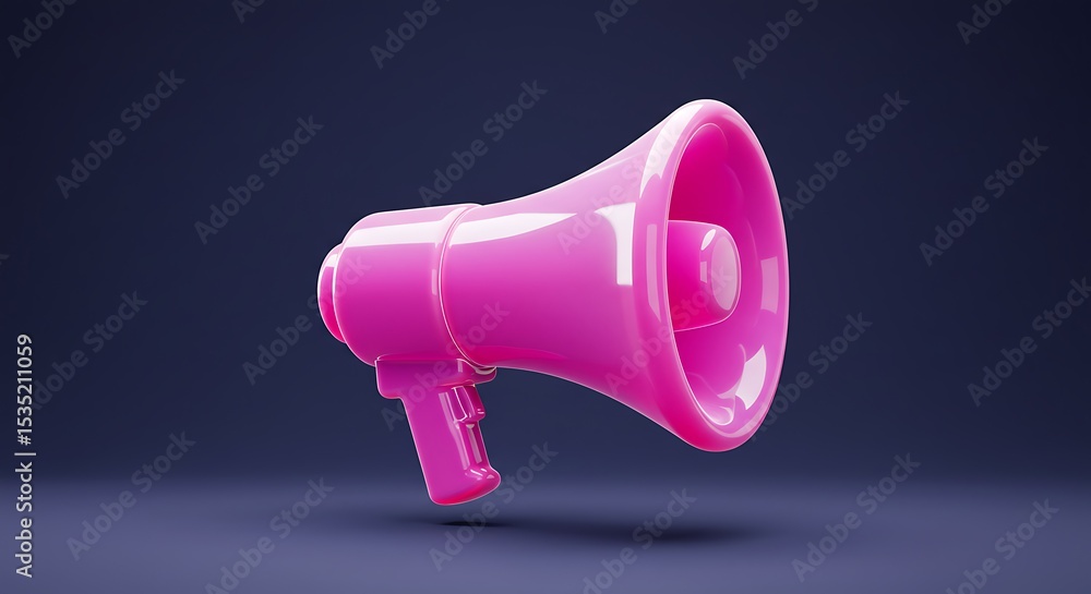 Pink Megaphone Announcement Illustration Pink Megaphone Announcement Illustration
