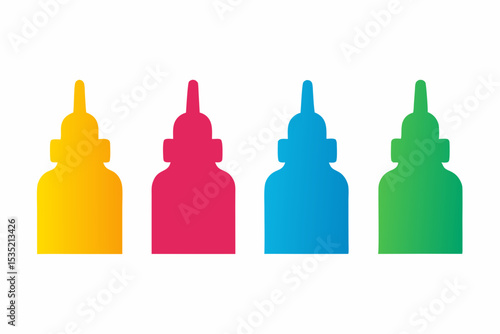 set of Nasal spray icon vector silhouette illustration isolated on white background