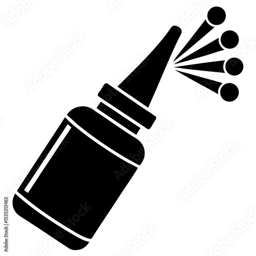 Nasal spray vector silhouette illustration isolated on white background