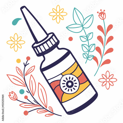 Nasal spray vector silhouette illustration isolated on white background