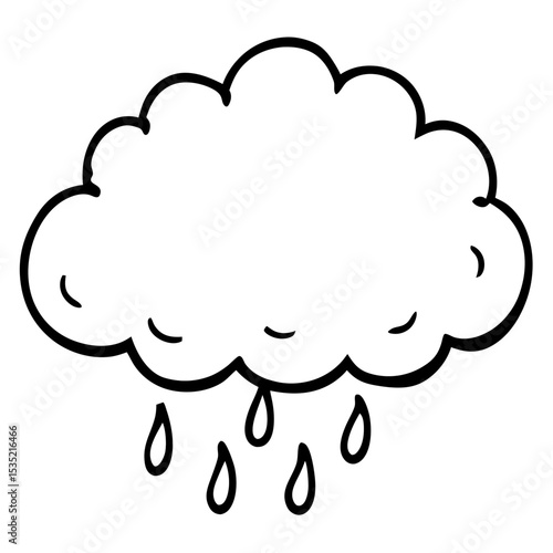 Minimalist Grief Cloud Line Art Vector
