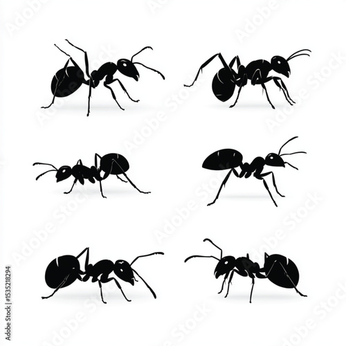 ant silhouette set, Black & White silhouette set