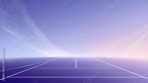 Abstract tennis background for sport game illustration with copy space in minimalist style. Tennis court top view. Ideal for sports events, competitions, poster, background