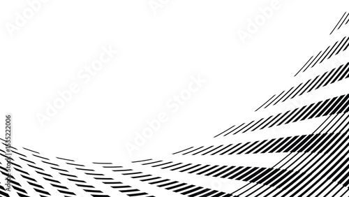 Vector abstract geometric seamless pattern with wave fading lines, tracks, halftone stripes. Extreme sport style illustration, urban art. Trendy monochrome graphic texture. Stylish sports pattern