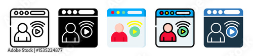 Live Stream icon multiple style 