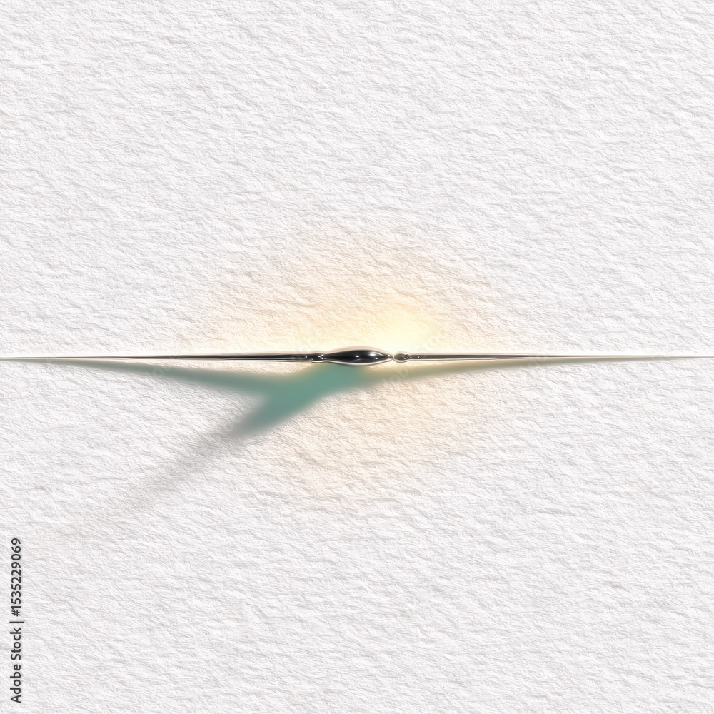 Delicate Minimal Line Art Teal Shape on White Background Delicate Minimal Line Art Teal Shape on White Background