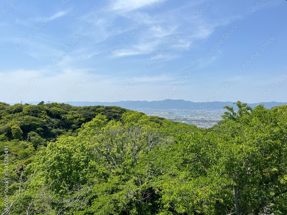 Obraz premium 眉山から見た四国の山々