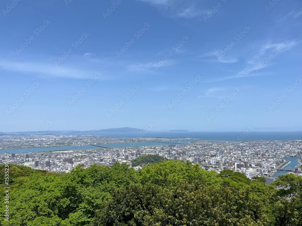 Obraz premium 眉山から見た徳島の風景