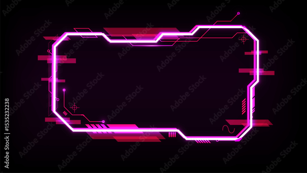 Futuristic hud interface.Hud frames.Sci-fi concept design.Data transfer infographic.Vector illustration.HUD interface overlay template for gaming, streaming or high tech visual