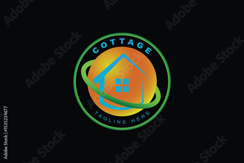 Cottage logo. Home logo. House logo.