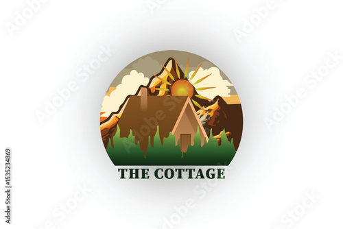 Cottage logo. Home logo. House logo.
