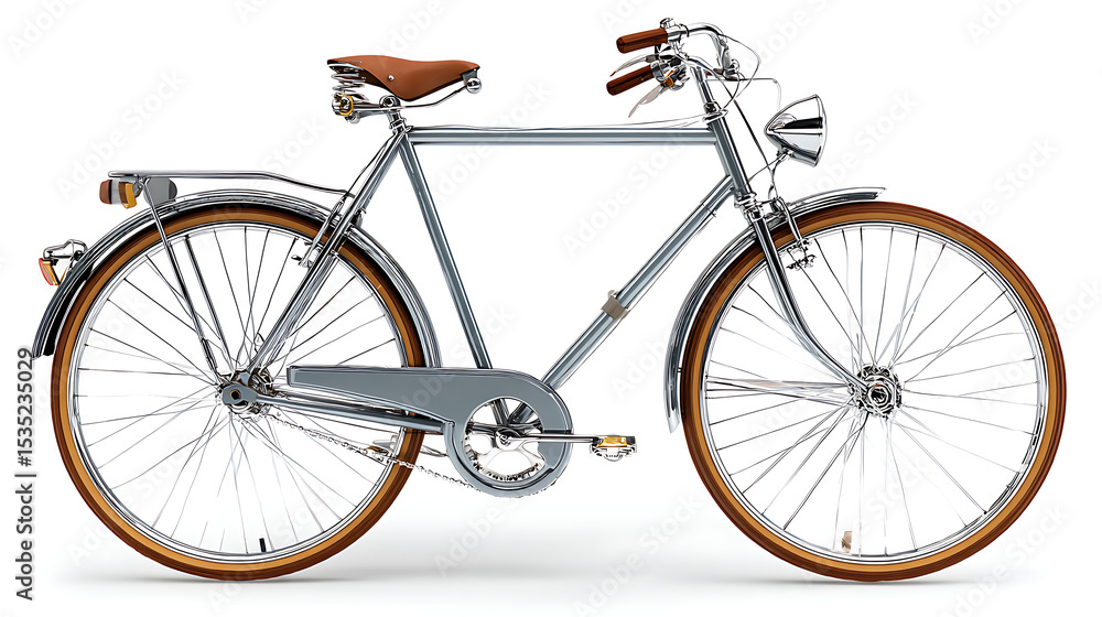 Fototapeta premium Stylish vintage bicycle with leather accents.