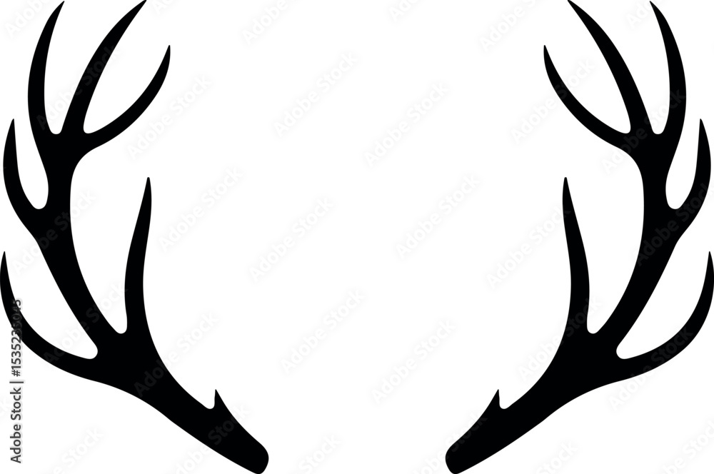 Obraz premium deer antlers silhouette icon vector