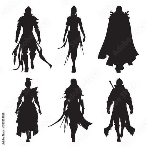arcane silhouette set, Black & White silhouette set