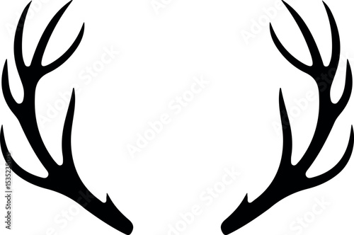 deer antlers silhouette icon vector