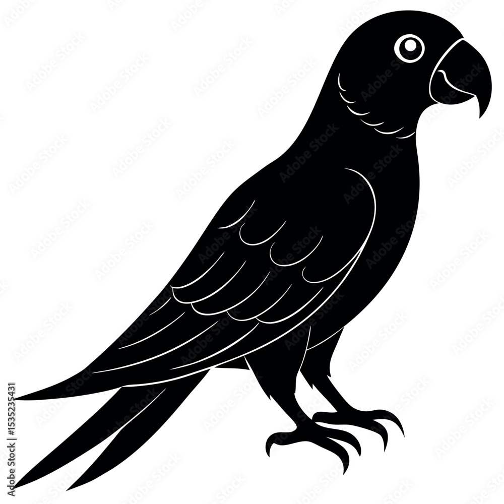 Fototapeta premium Simple Parrot silhouette vector illustration.