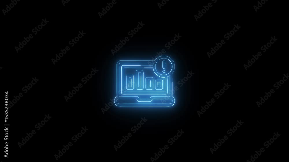 Analytics Alert Icon HD Video black background Analytics Alert Icon HD Video black background
