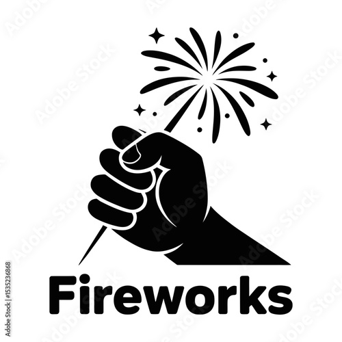 Hand holding a fireworks sparkler celebration