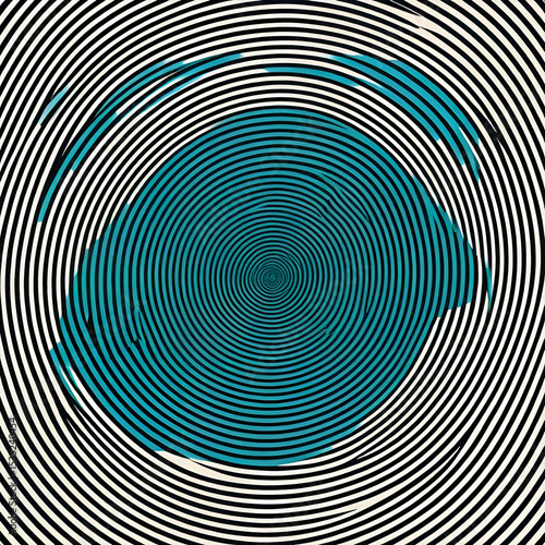 Optical illusion effect. Geometric tile in menfis pop art style. Vector illusive background, texture. Futuristic element, technologic design