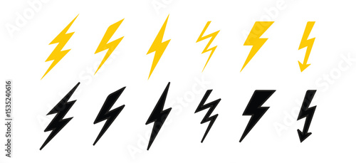 flash thunder power icon, flash lightning bolt icon with thunder bolt - Electric power icon symbol - Power energy icon sign in filled, thin, line, outline and stroke style for apps and websites 