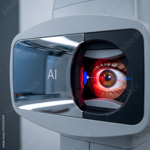 Healthcare AI eye scan, artificial intelligence in ophthalmology diagnosis