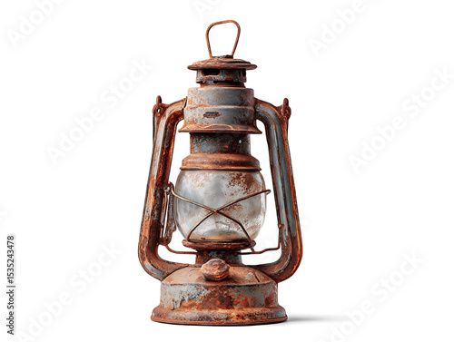Vintage oil lantern with rustic appeal.
