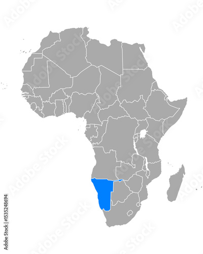 Karte von Namibia in Afrika