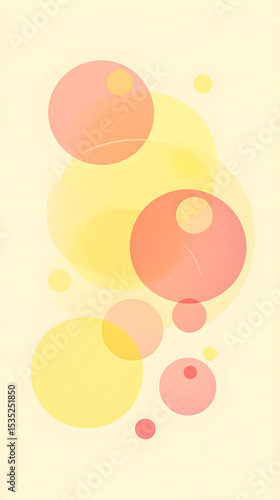 Abstract Composition of Overlapping Circles in Warm Tones