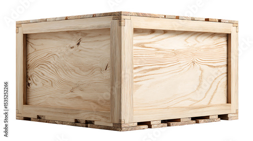 Wooden crate used for storage and shipping.