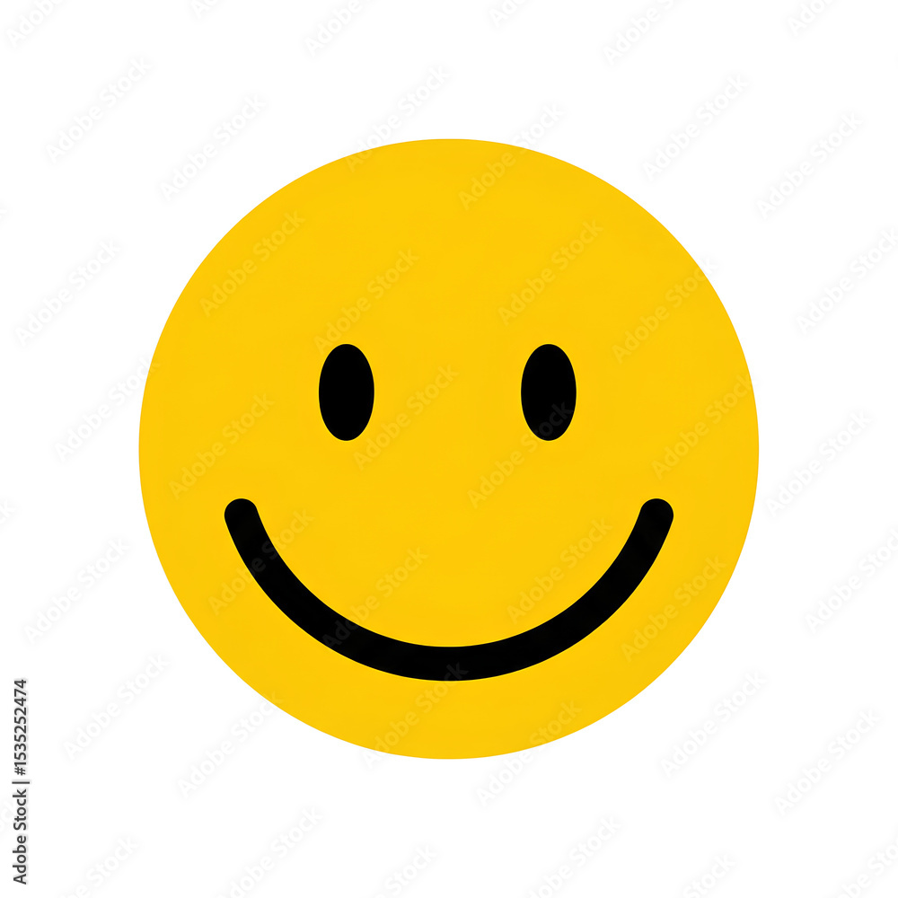 Fototapeta premium Happy Yellow Smiley Face Positive Emotion Icon